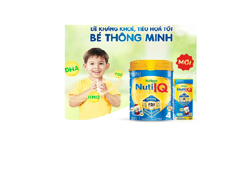 Sữa bột Nutifood IQ Gold FDI Step 3 900g dành cho trẻ từ 1-2 tuổi. Tặng kèm chú chuồn chuồn tre dễ thương