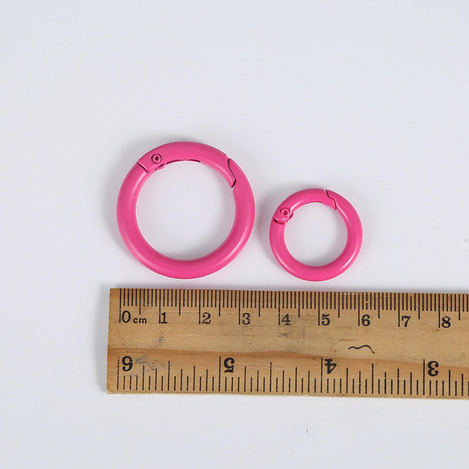 20x Round Spring Snap Clip Hook Alloy Carabiner Keychain Buckle Key Hiking