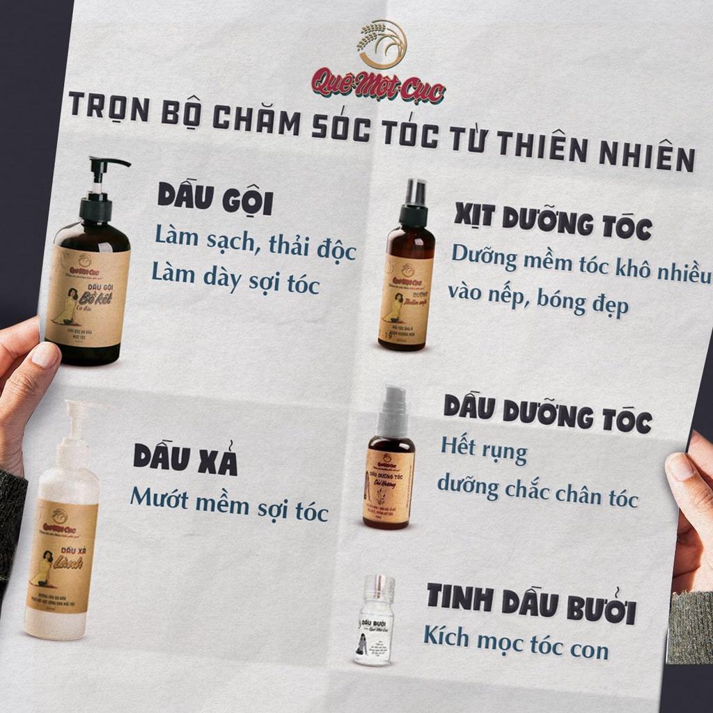 Combo gội xả: dầu gội bồ kết, dầu xả thiên nhiên‍️dầu gội thảo dược mềm mượt, chắc khỏe QUÊ MỘT CỤC (HANDMADE)