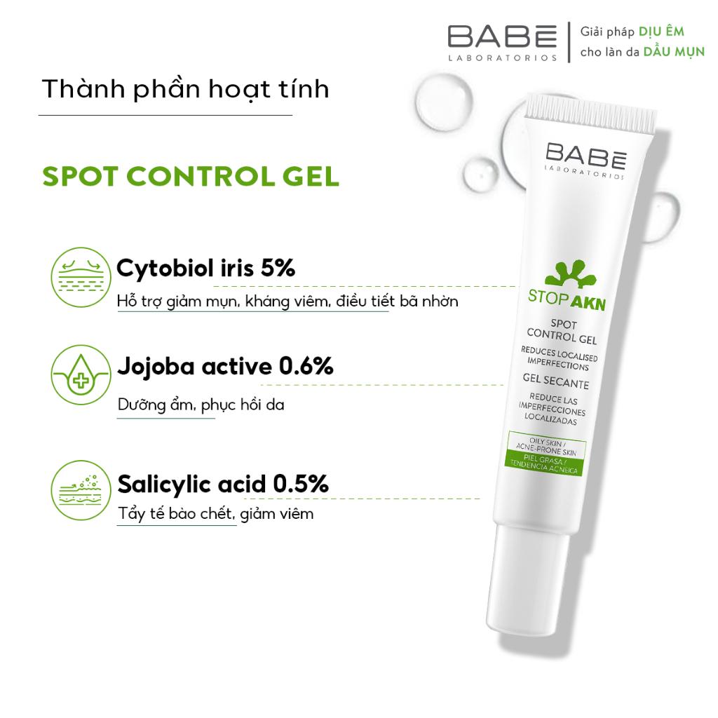 Gel chấm mụn giúp gôm cồi mụn BABÉ Stop Akn Spot Control Gel 8ml