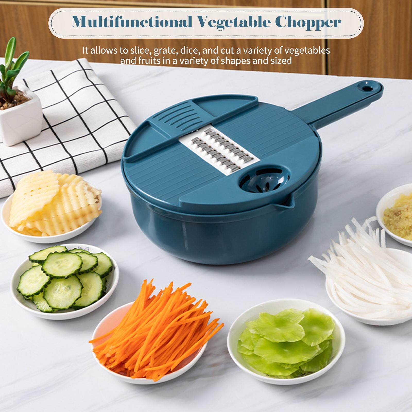 Dụng cụ bào có lưới lọc gồm 12 món để cắt rau củ quả tiện dụng