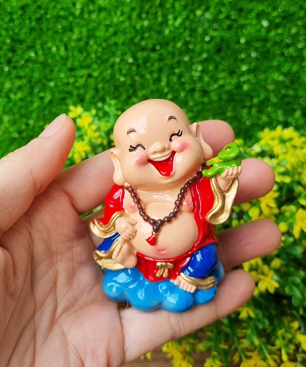 Bộ 05 tượng Di Lặc 7cm kèm chân đế Tài Lộc Phát - Ngũ Phúc Lâm Môn