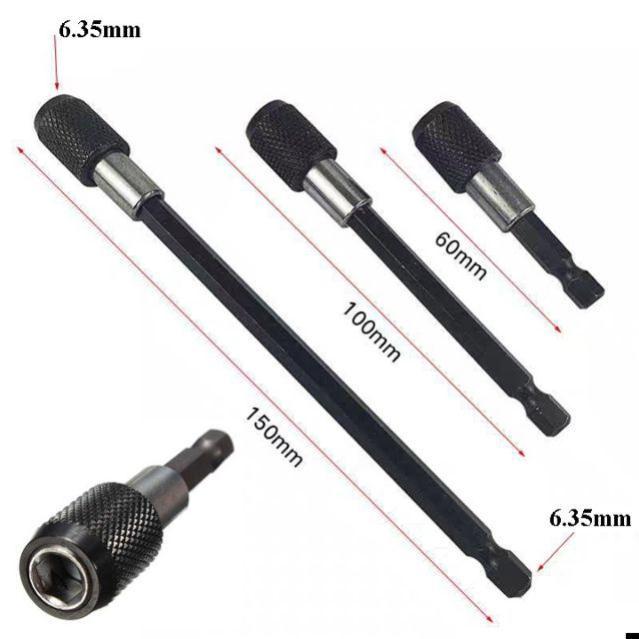 Đầu nối lục giác, đầu nối vít nối dài mũi vít mũi khoan bộ 3 đầu có khóa tự động