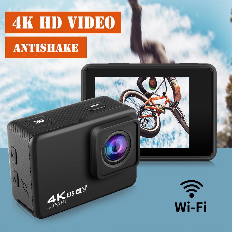 Camera hành động 4K HD WIFI 60FPS Góc rộng 170 độ EIS Camera chống rung chống nước dưới nước Mũ bảo hiểm Go Sports Pro Vlog Camera