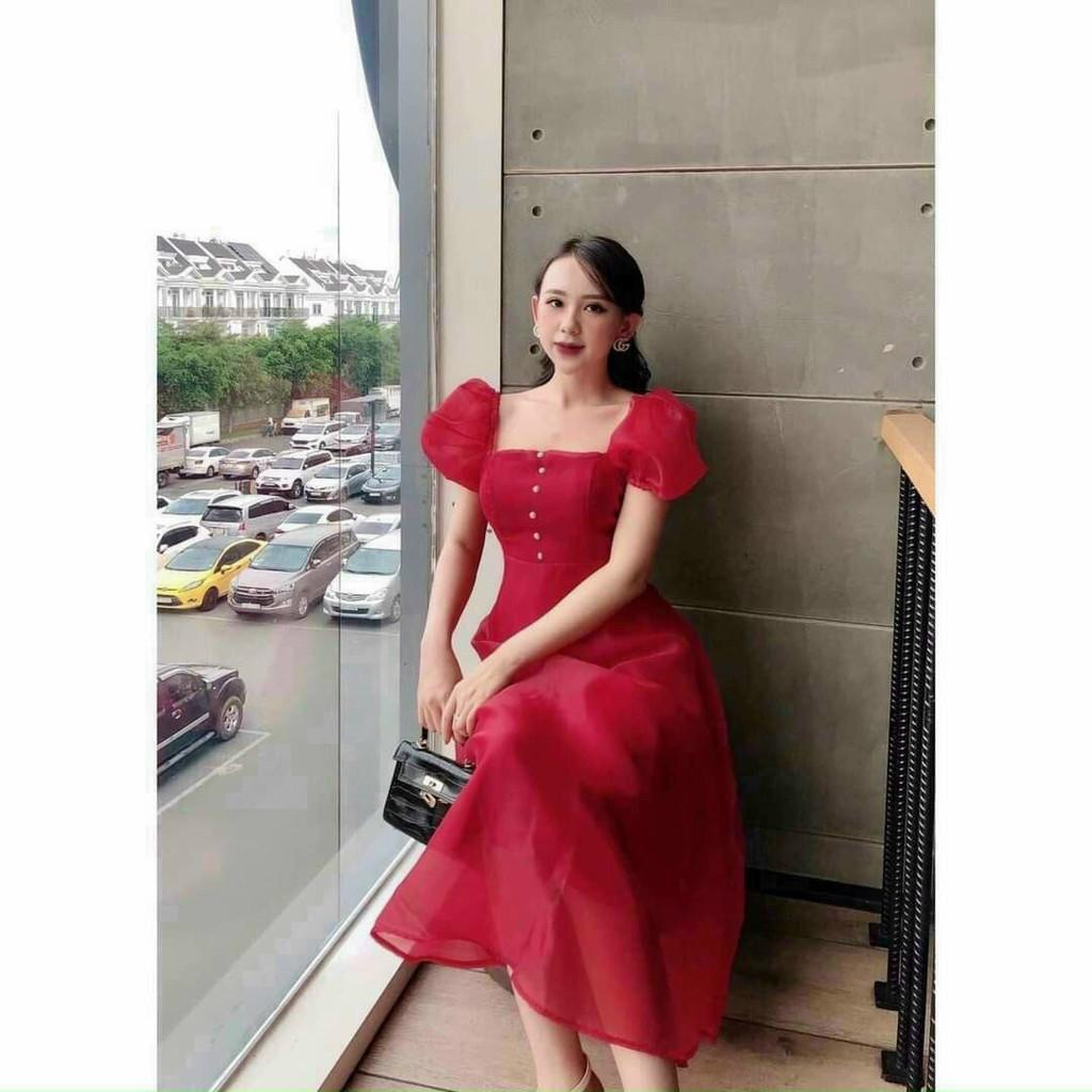 ĐẦM VOAN KIẾNG CÓ MÚT,VÃI MỀM THOÁNG MÁT