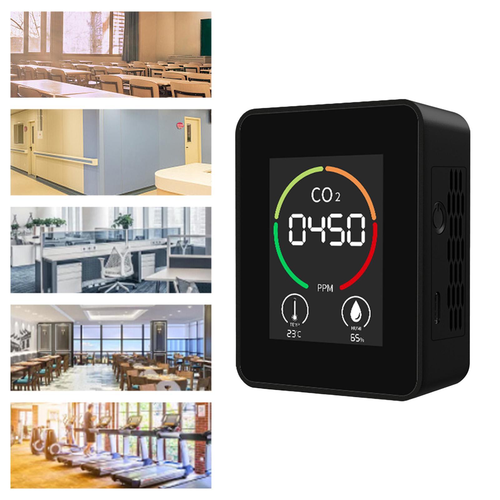 Household CO2 Tester Temperature Humidity Monitor High Accuracy with Backlight Indoor Air Quality Monitor Multifunctional for Indoor Garden