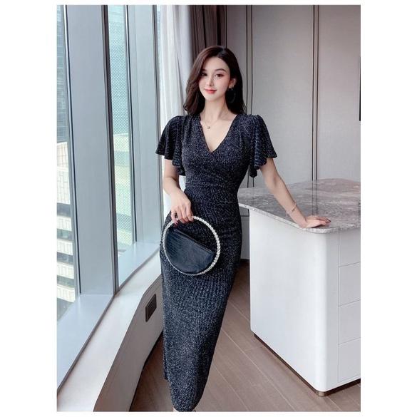 ĐẦM BODY KIM TUYẾN TAY RƠI XẺ TÀ CAO CẤP