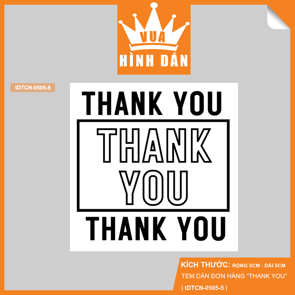 Hình ảnh Set 50/100 sticker thank you (5x5cm) cảm ơn - tem dán túi gói hàng sản phẩm dành cho shop (1.026)