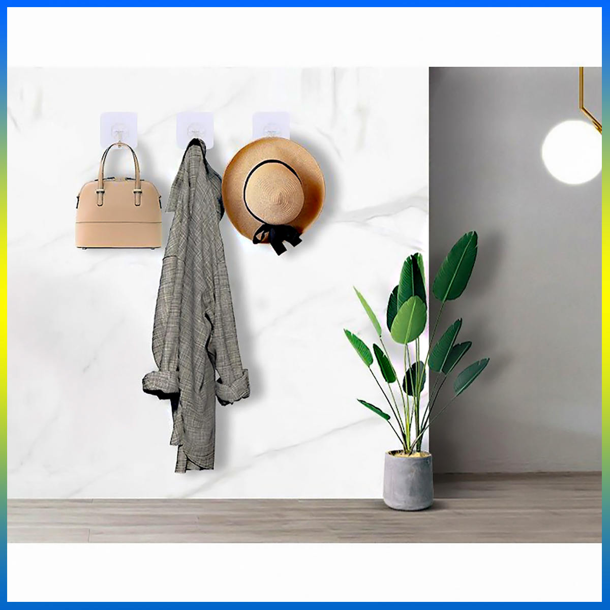 Combo 3 móc treo đồ trong suốt chịu lực tốt - Treo đồ nhà tắm, nhà bếp