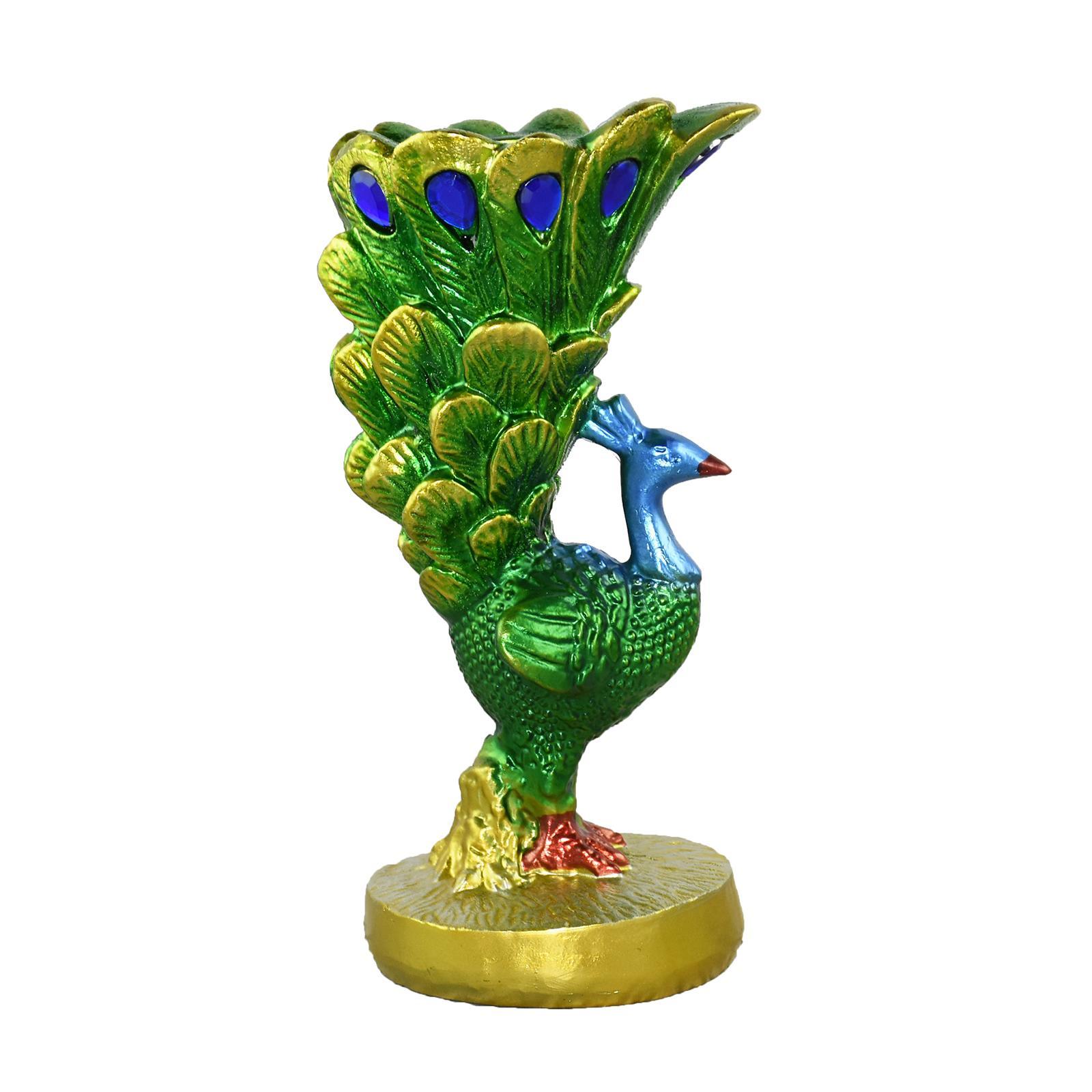Lifelike Peacock Candle Holder Tealight Holder Miniature Statue for Ornament