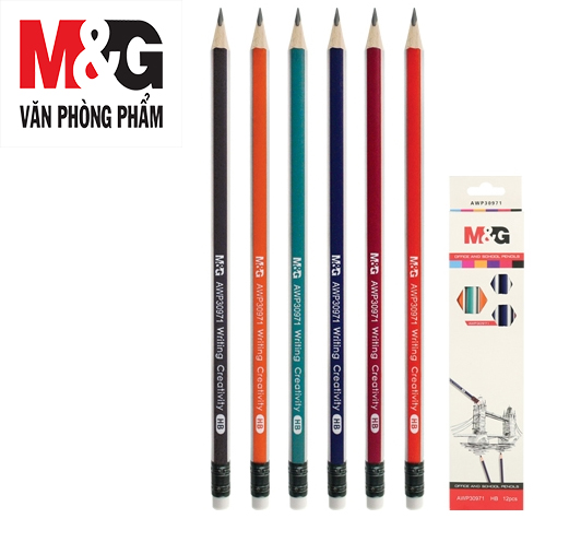 Combo 5 Bút chì chuốt M&G AWP30971 nhiều màu, ngòi HB