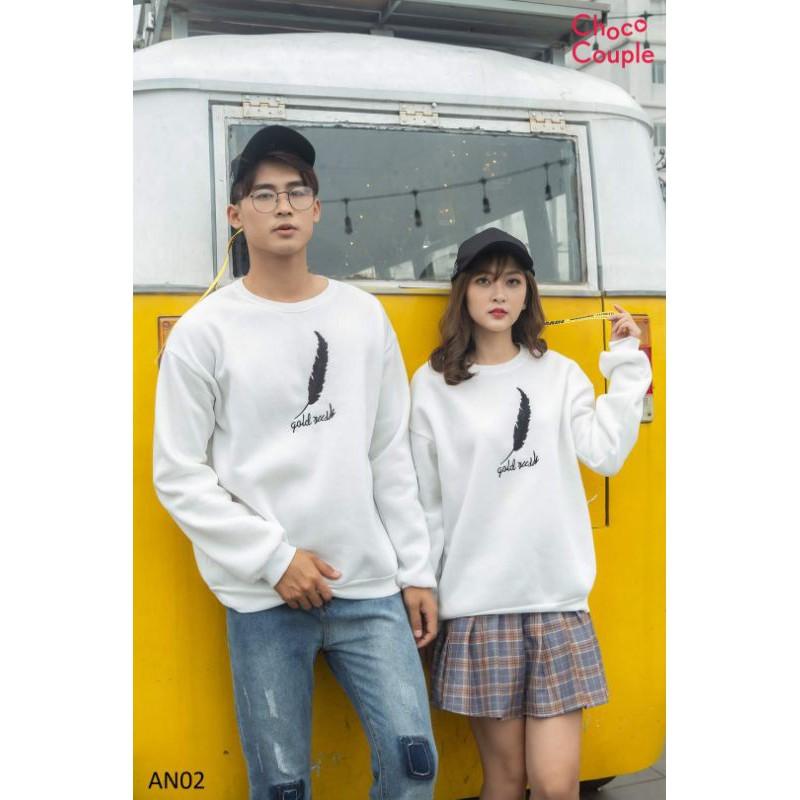 áo nỉ sweter lông vũ nam nữ chất nỉ loại 1 dày mịn không xù lông