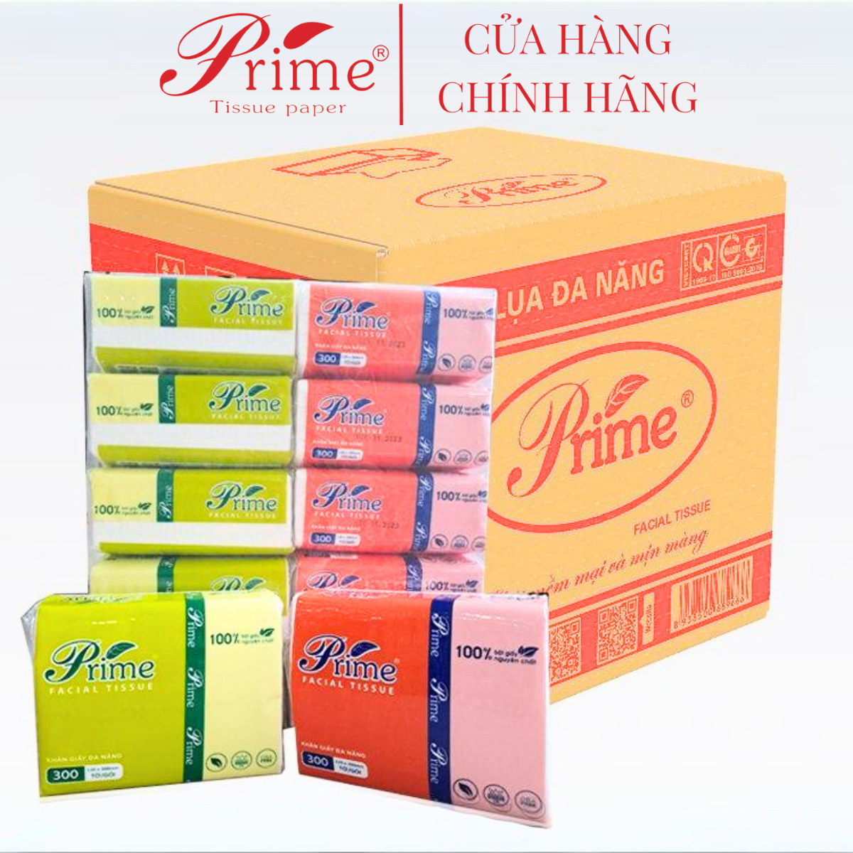 Giấy ăn PRIME 300 tờ 3 lớp giấy rút đa năng