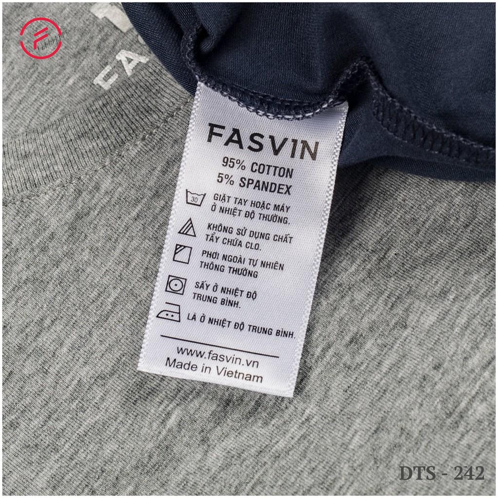 Áo thun thể thao nam Fasvin DTS217.HN cộc tay cổ tròn vải cotton thấm hút mồ hôi tốt