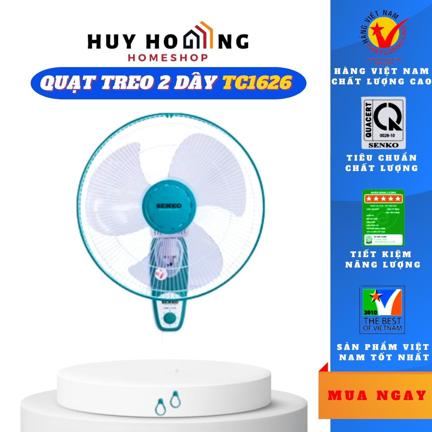 Quạt treo tường 2 dây Senko TC1626 ( Màu ngẫu nhiên) - Hàng chính hãng