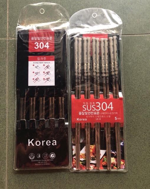 Đũa inox 304 cao cấp Hàn Quốc(Set 5 đôi)