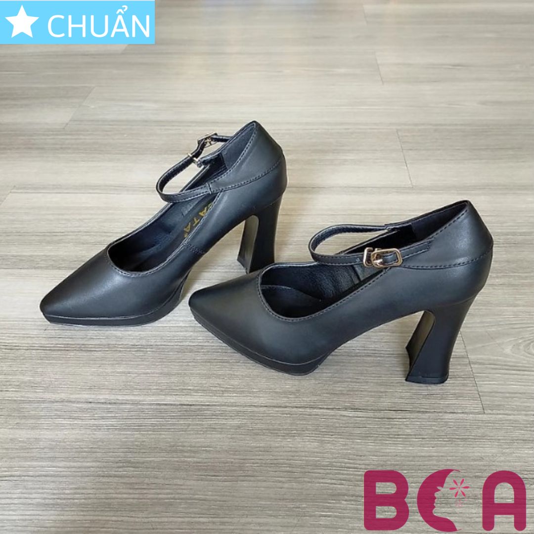 Giày cao gót nữ màu đen 8p RO310 ROSATA tại BCASHOP mũi nhọn, quai ngang cho dáng đẹp và thanh lịch đáng ngạc nhiên