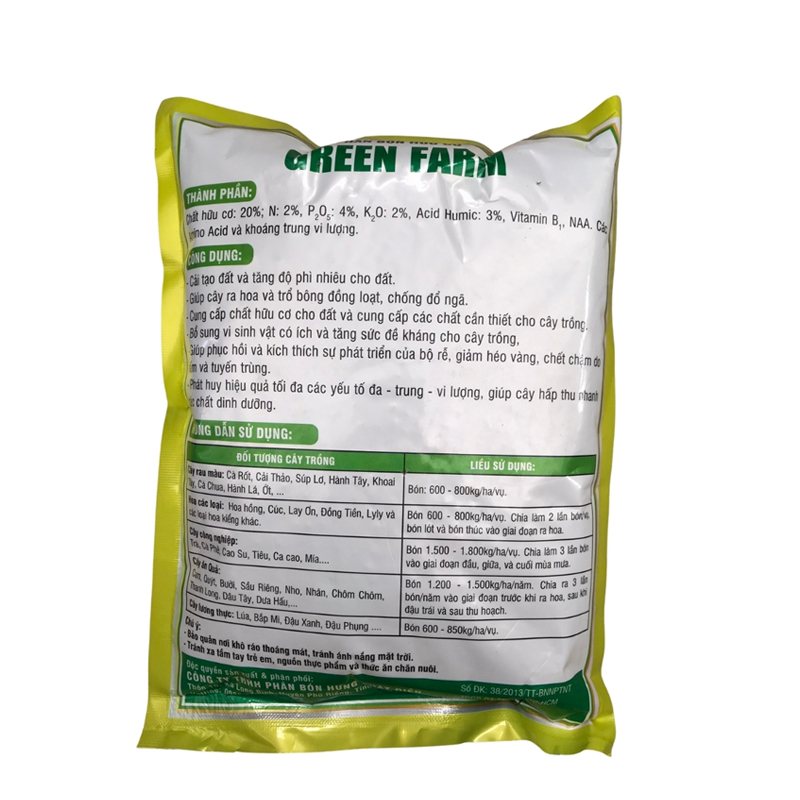 Phân bón hữu cơ hoa hồng và cây kiểng Green Farm -  Gói 1kg