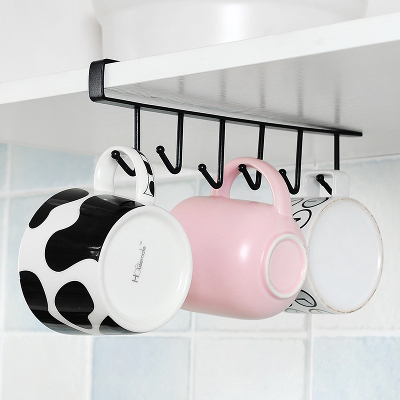 Móc Kẹp Tủ Bếp Để Treo Đồ Dụng Cụ Nhà Bếp Gắn Trên Tủ Bếp Làm Giá Treo Đồ Đa Năng Có Thể Treo Tủ Quần Áo Treo Cốc Nhà Bếp Chất Liệu Kim Loại Sơn Tĩnh Điện Bền Đẹp Vừa Mọi Loại Ván Tủ Loại 6 Móc