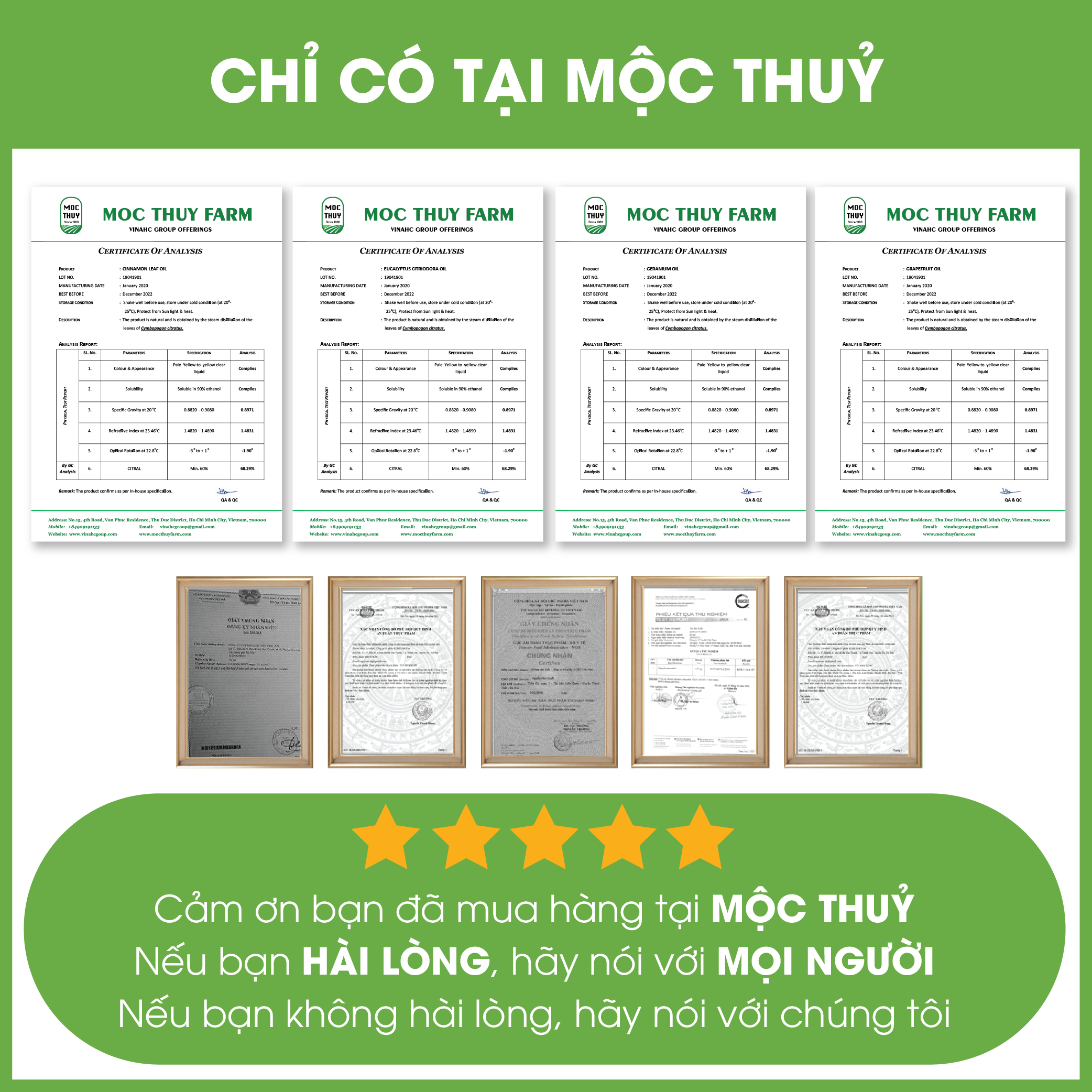 Tinh Dầu Sả Chanh VN Nguyên Chất Hữu Cơ MỘC THỦY 100ML - Lemongrass Essential Oil - Khử Mùi Xông Thơm Phòng, Thư Giãn - Đạt chuẩn chất lượng kiểm định