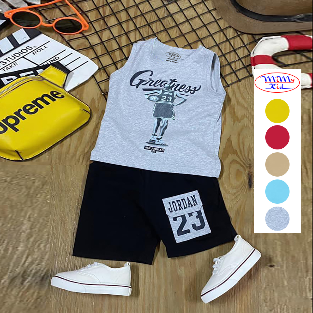Combo 3 bộ quần áo bé trai vải cotton 4 chiều in họa tiết thể thao JD MIMYKID cho bé từ 8kg đến 35kg ( Giao màu ngẫu nhiên )