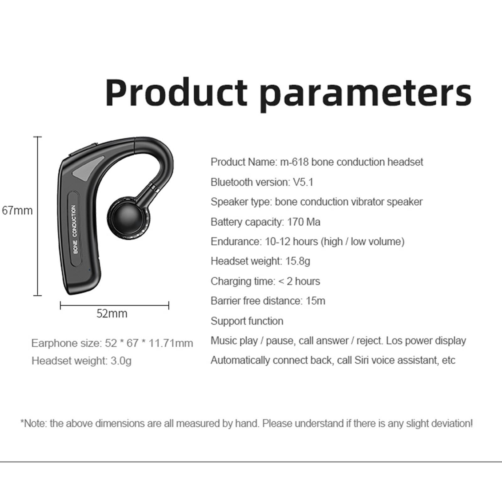 Bone Conduction Headphones for Cycling Sport Outdoor Indoor Black /Blue