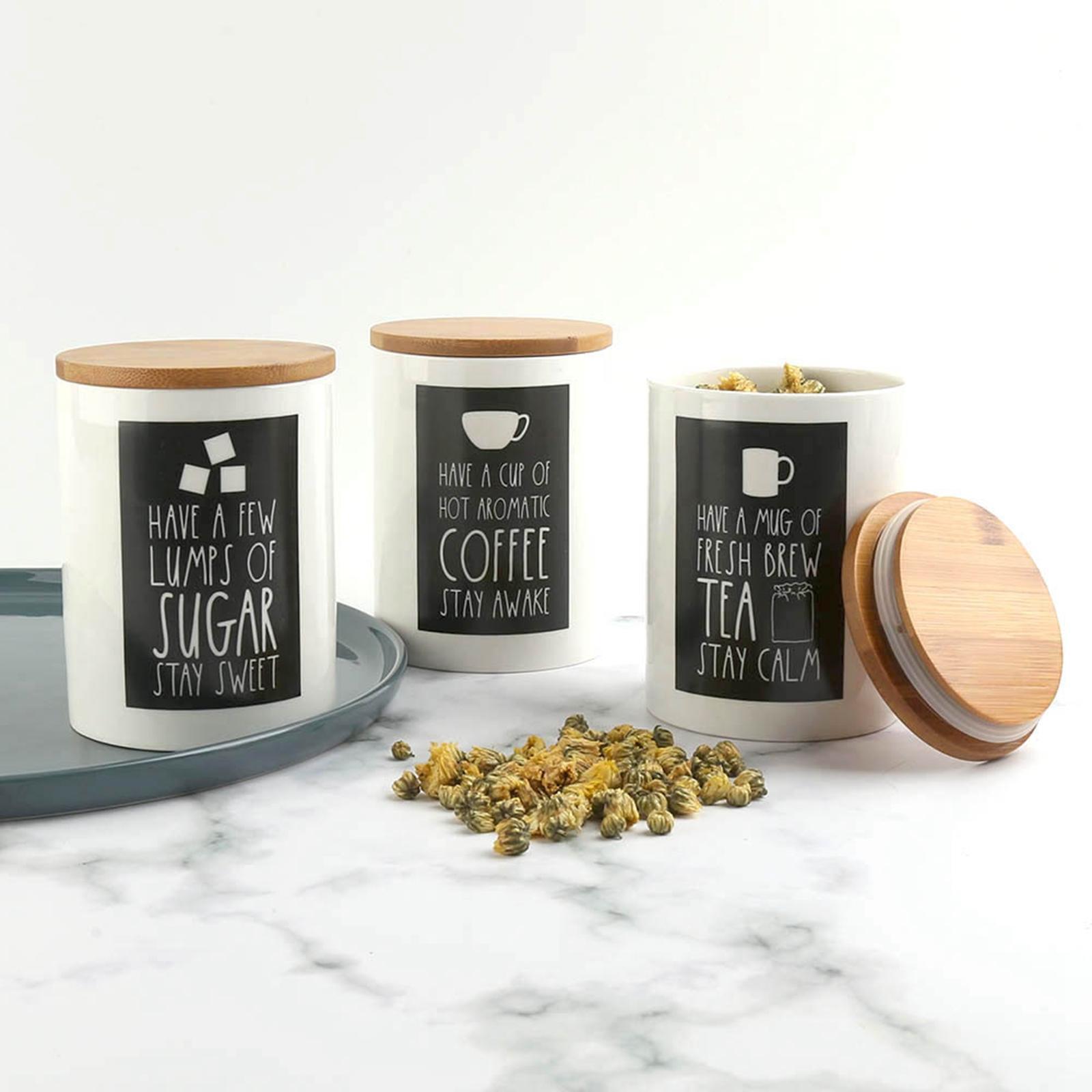 3 Pieces Kitchen Canister Set Airtight Food Storage Container for Cookie Jar