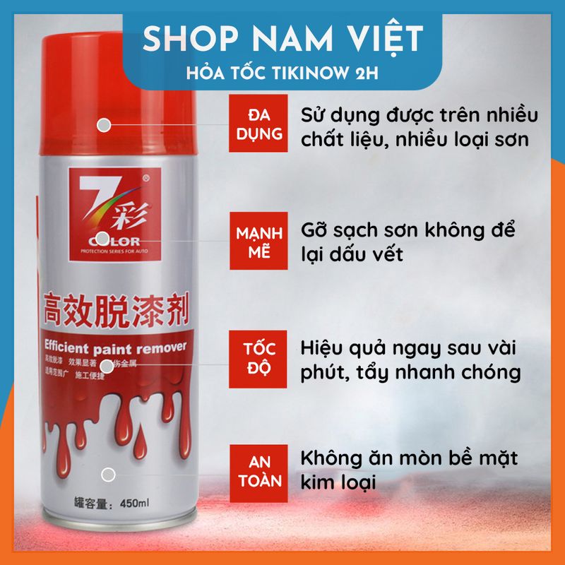 Chai Xịt Tẩy Sơn Nhiều Bề Mặt Dung Tích 450ML