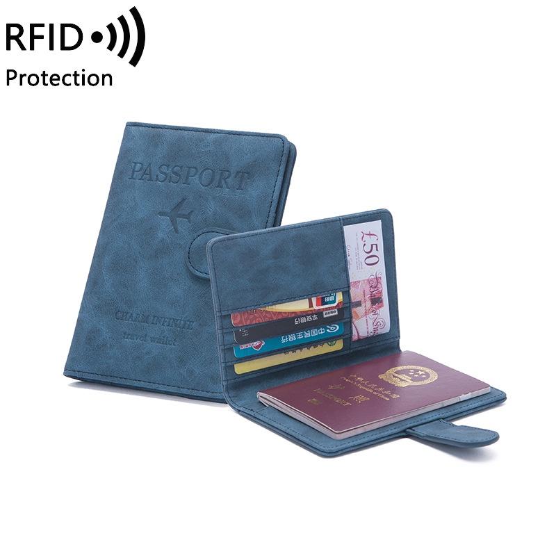 Ví da đựng hộ chiếu, visa đa năng công nghệ RFID chống trộm nhiều ngăn cao cấp có khóa nam châm PP5 - Rockcow