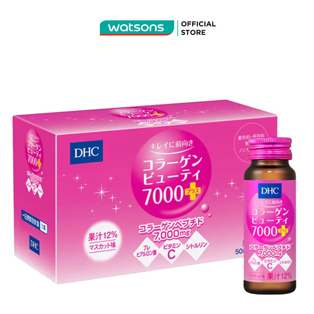Thực Phẩm Bảo Vệ Sức Khỏe DHC Collagen Beauty Collagen Nước 7000 Plus Hộp 10 Chai x 50ml