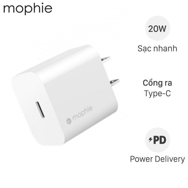 Cốc Sạc Mophie Type C PD 20W - Hàng chính hãng dành cho iPhone