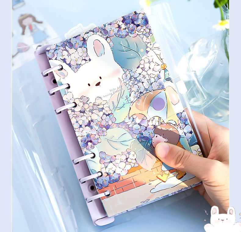 Set hộp quà tặng dễ thương kèm sổ tay sticker, washi, giấy note và móc khoá xinh