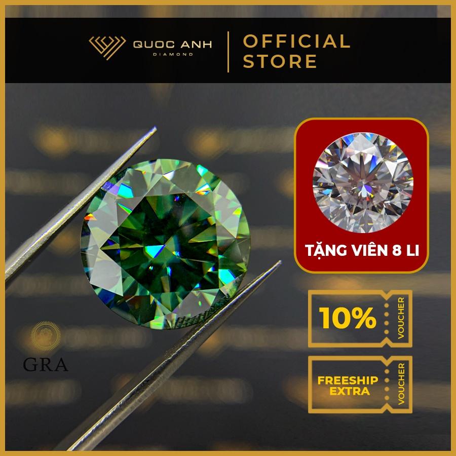 Kim cương nhân tạo Mỹ Moissanite màu xanh nước D độ sạch FL, thử bút lên vạch đỏ