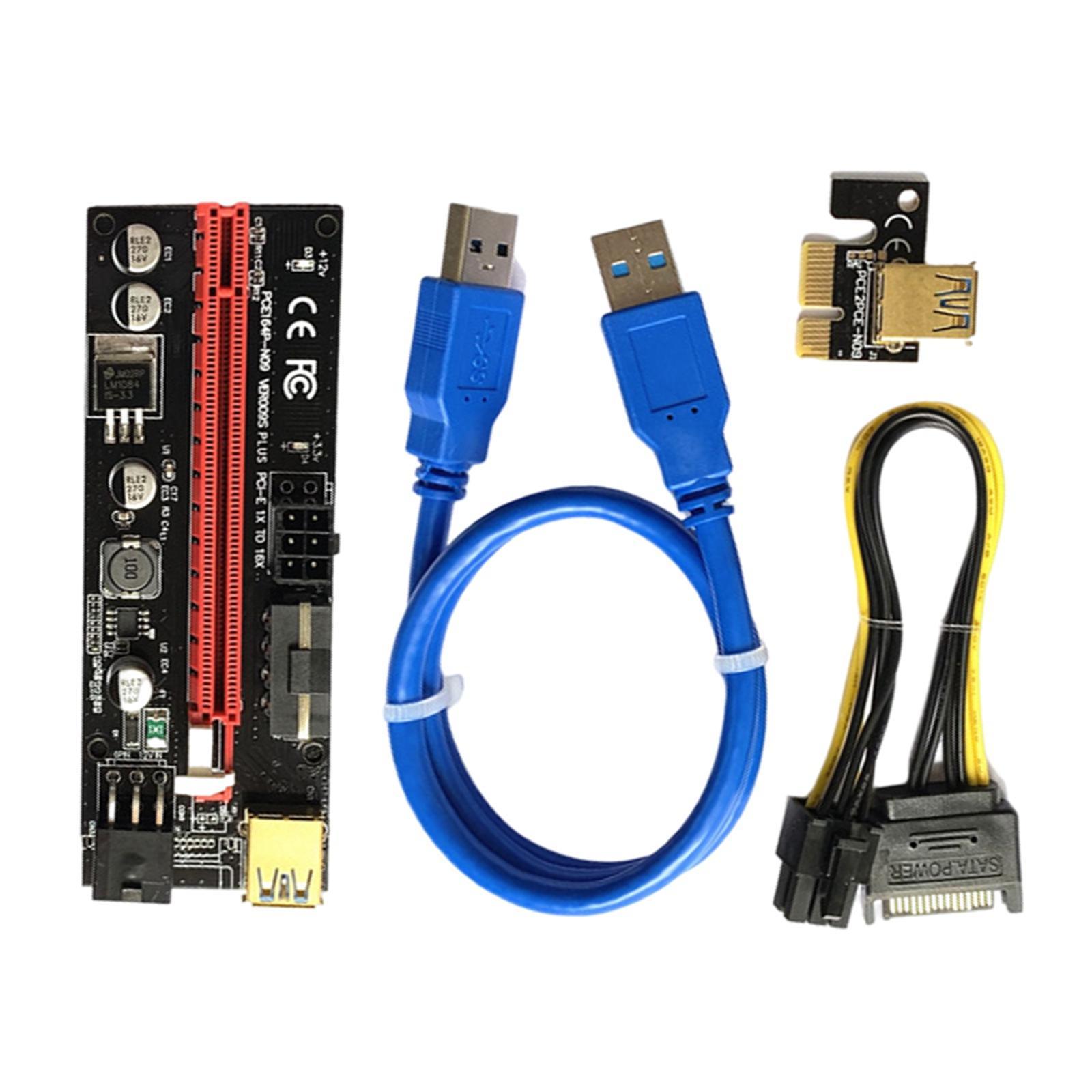 PCIe Riser Adapter Extender  1X-16x USB 3.0 Data Cable