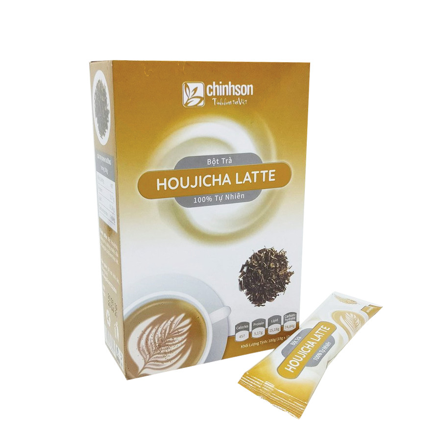 Bột trà Houjicha Latte Chính Sơn 180g - Hàng Chính Hãng, Tự nhiên 100%
