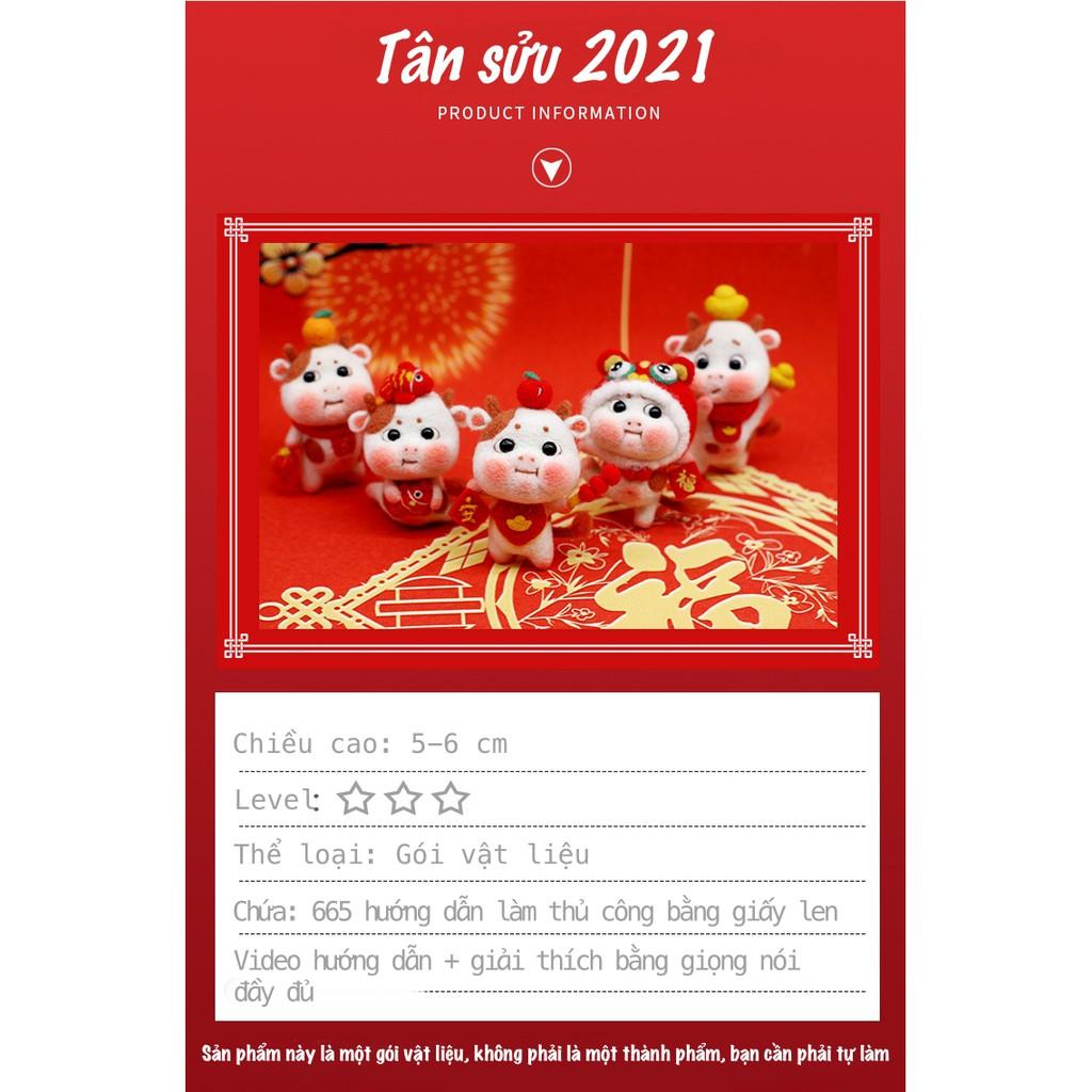 Bộ len chọc cho mùa tết Trâu Thần Tài có hướng dẫn video