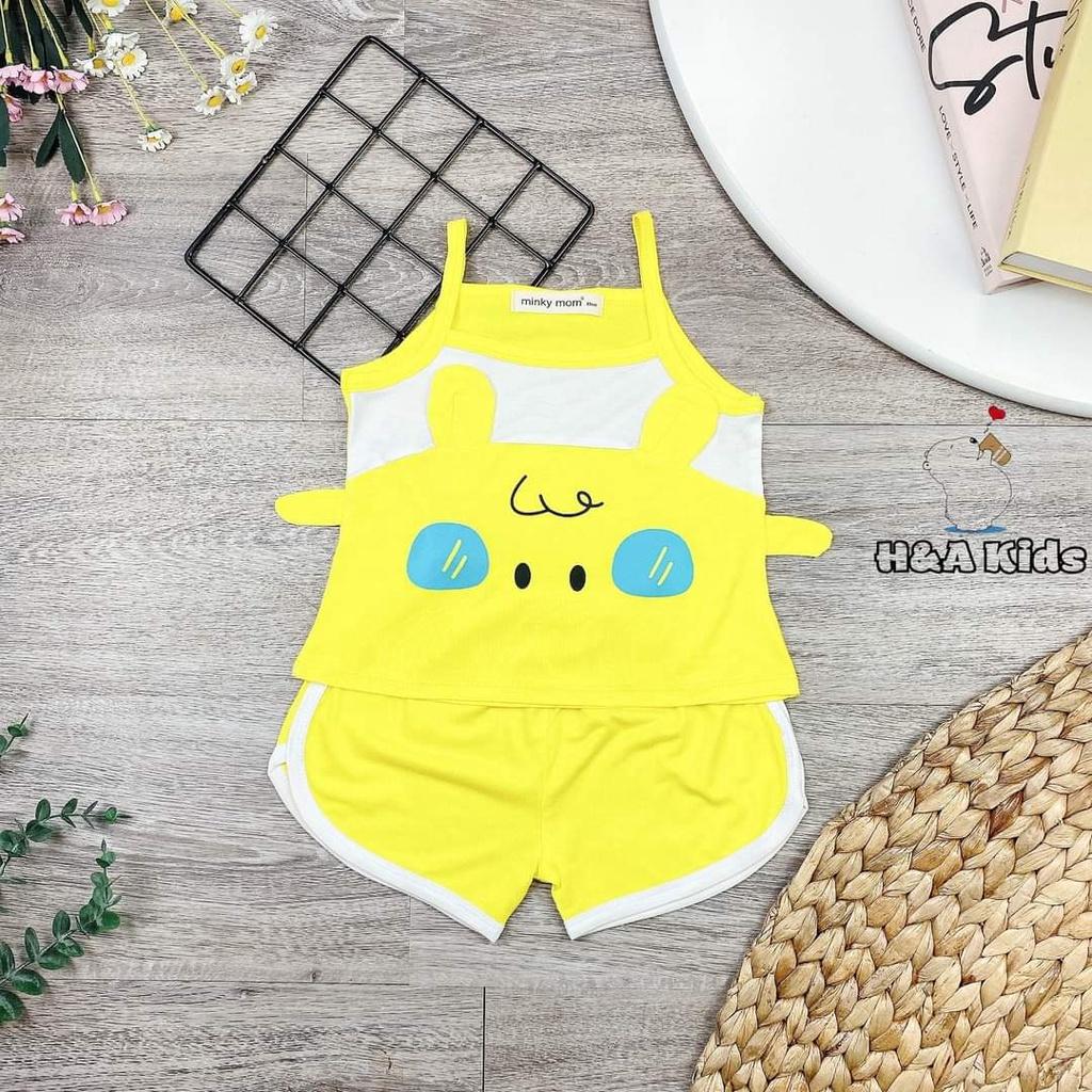 Bộ 2 dây thun lạnh mặt thú Minky Mom mềm mịn mát cho bé gái từ 7-26kg