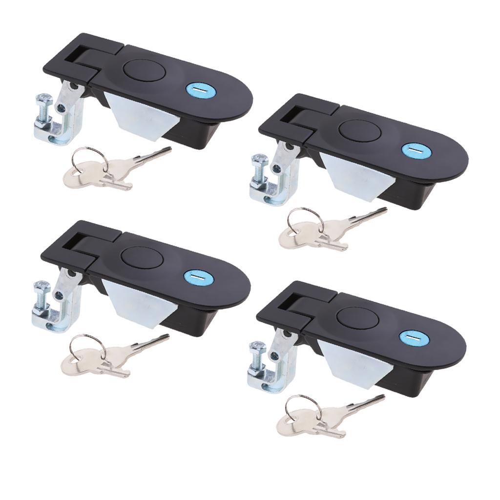 4x Compression Black Push Locks Latch Tool Box Camper Trailer