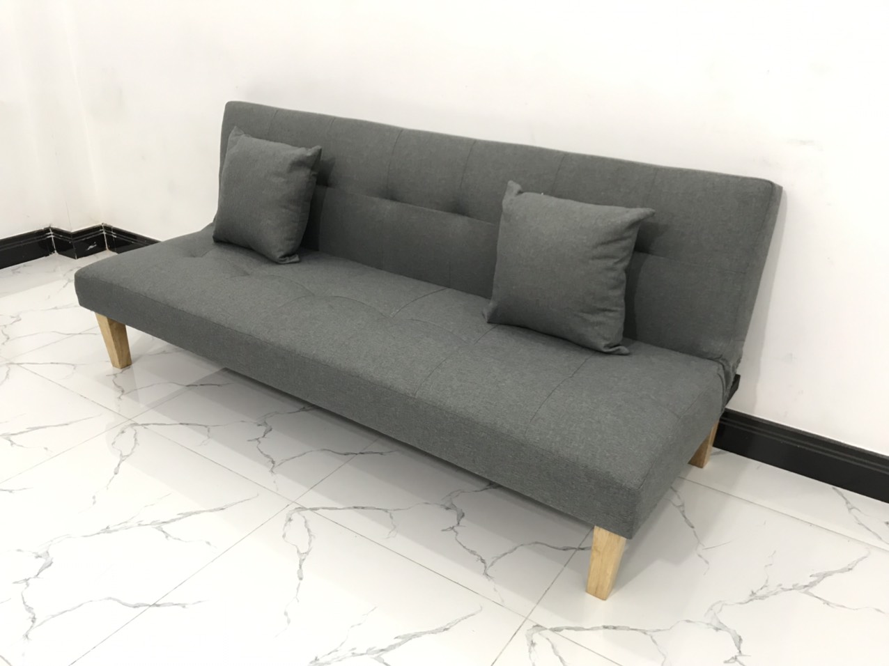 Ghế sofa giường nằm xám lông chuột nhiều kích cỡ