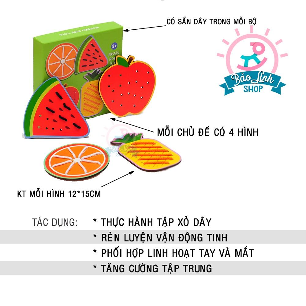 Đồ chơi gỗ cho bé 2-4 tuổi tập xỏ dây thực hành cuộc sống, phát triển trí tuệ| Giáo cụ Montessori tại nhà