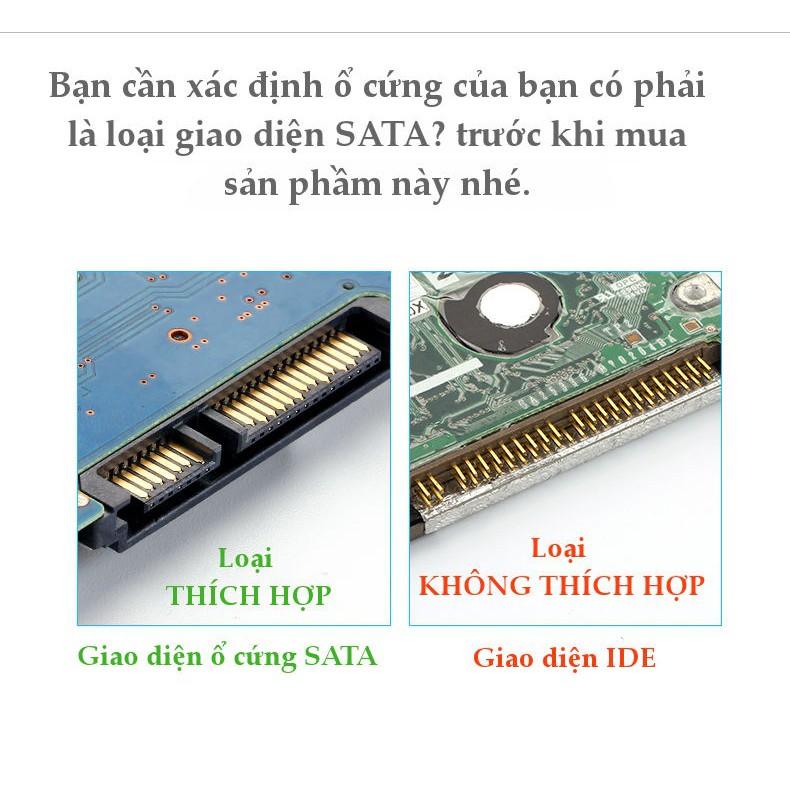 Vỏ hộp đựng ổ cứng SATA 2.0/3.0 2.5" và SSD vỏ nhựa ABS cao cấp UGREEN US221