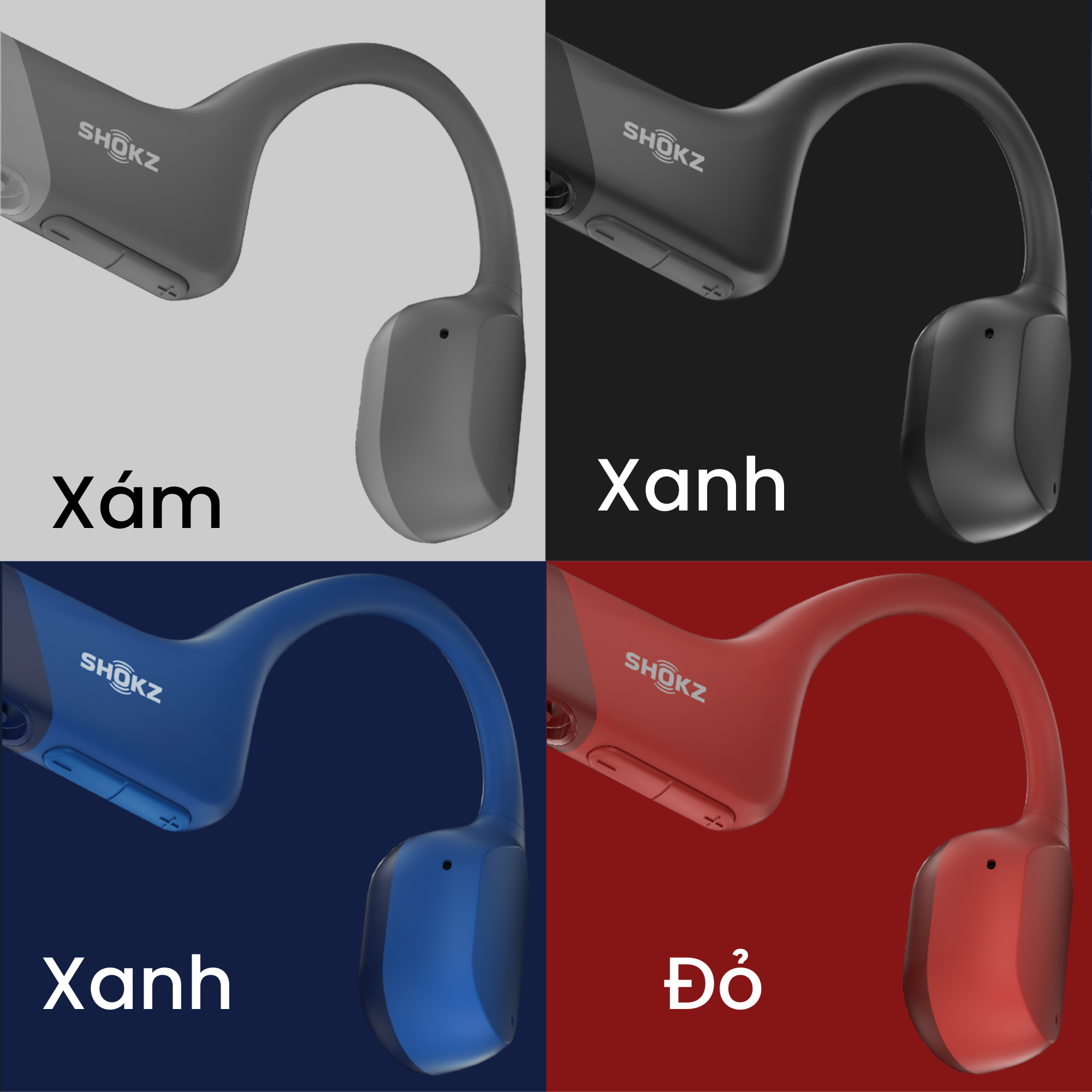 Tai Nghe Bluetooth Thể Thao Truyền Âm Thanh Qua Xương SHOKZ OPEN RUN S803 Màu Xanh Dương - Hàng chính hãng