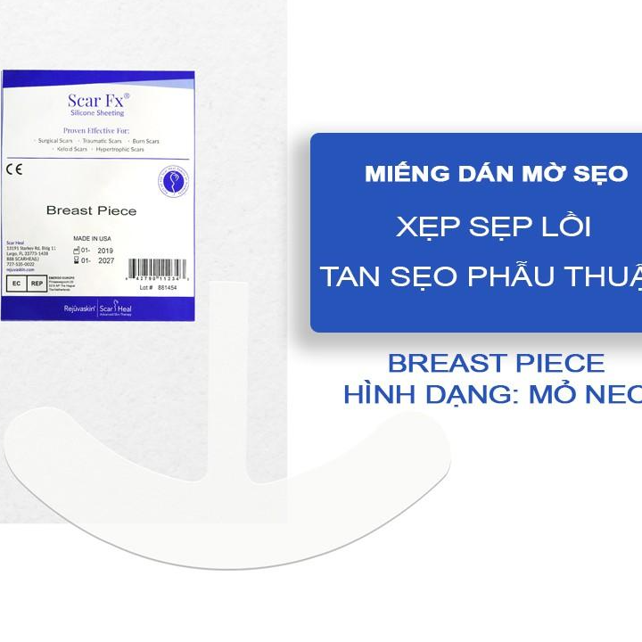 Miếng dán xóa mờ sẹo phẫu thuật REJUVASKIN Scar FX Breast Piece