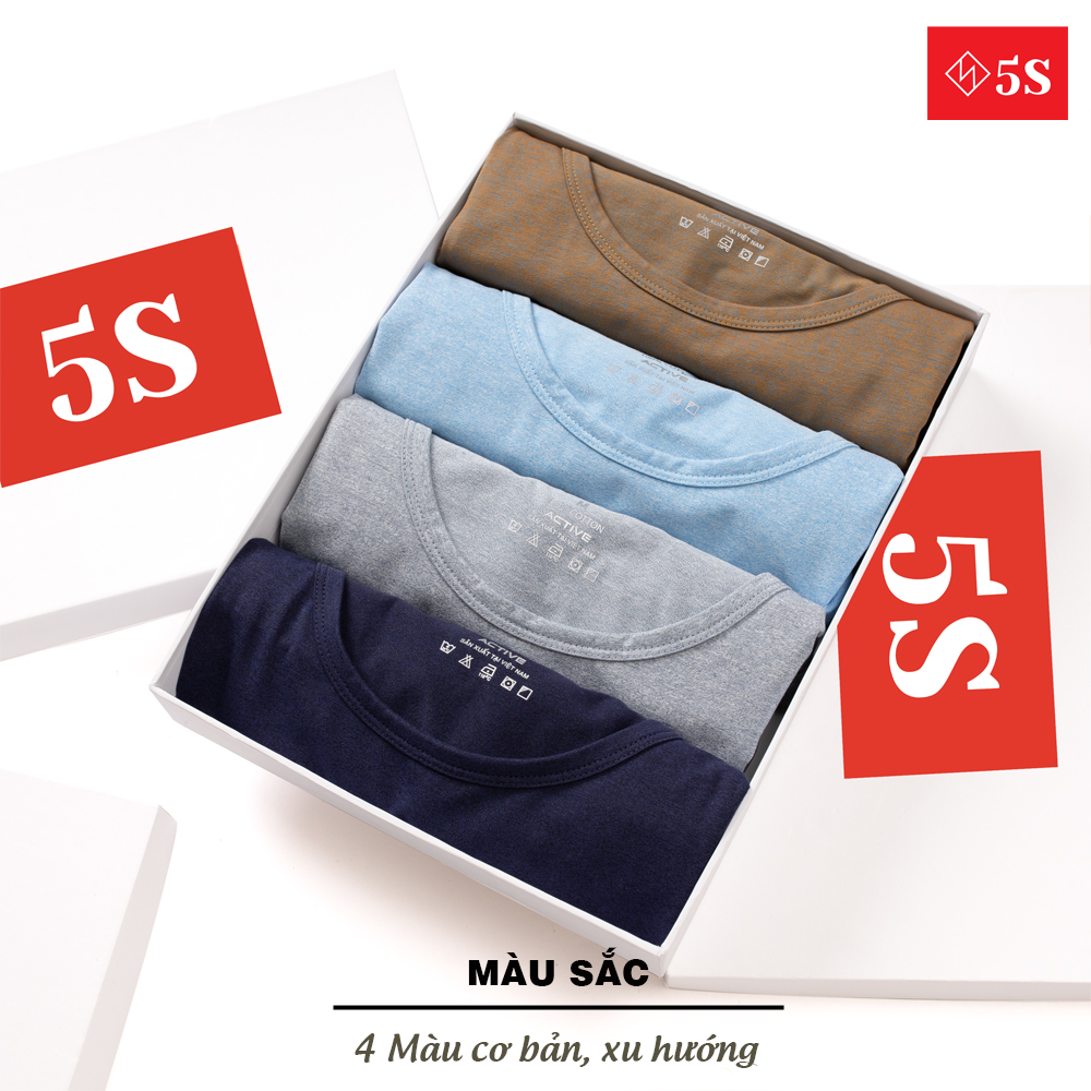 Áo Sát Nách Nam 5S (4 Màu), Chất liệu Premium Cotton Siêu Thấm Hút, Thoáng Mát, Vận Động Thoải Mái (ATT21023)