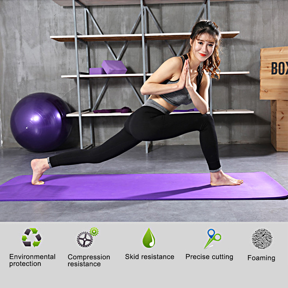 Thảm tập yoga 1830x610x10mm, dày, chống trượt, êm ái khi tập