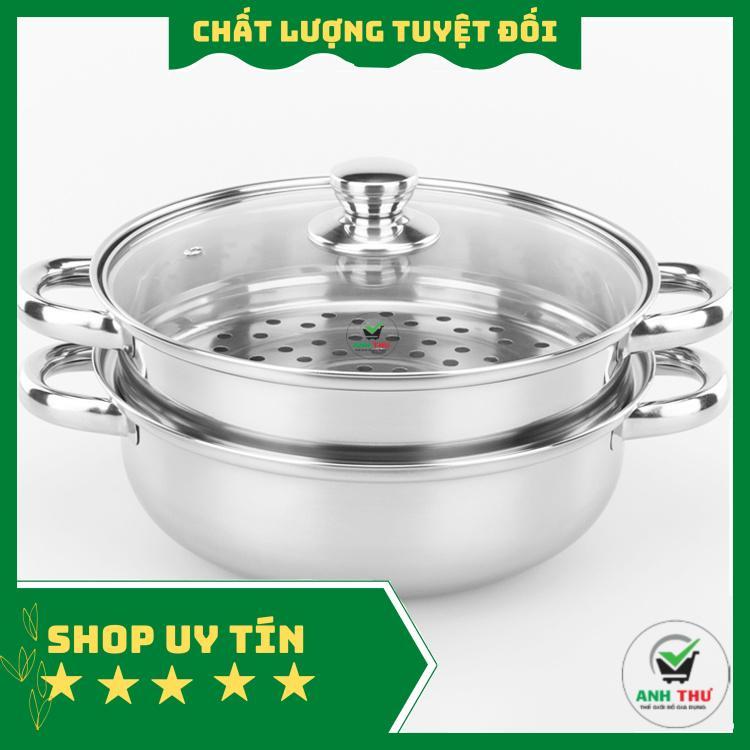 Nồi Hấp 2 Tầng Inox Kèm Xửng - Nồi Hấp 2 Tầng Sang Trọng Nhỏ Gọn Tiện Dụng