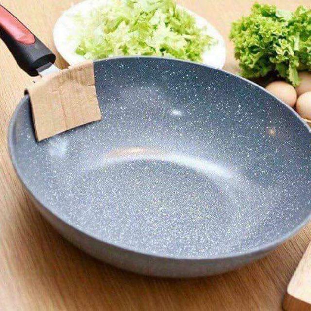 Chảo Vân Đá Chống Dính Ceramic 32cm Loại Lớn Dùng Được Bếp Từ