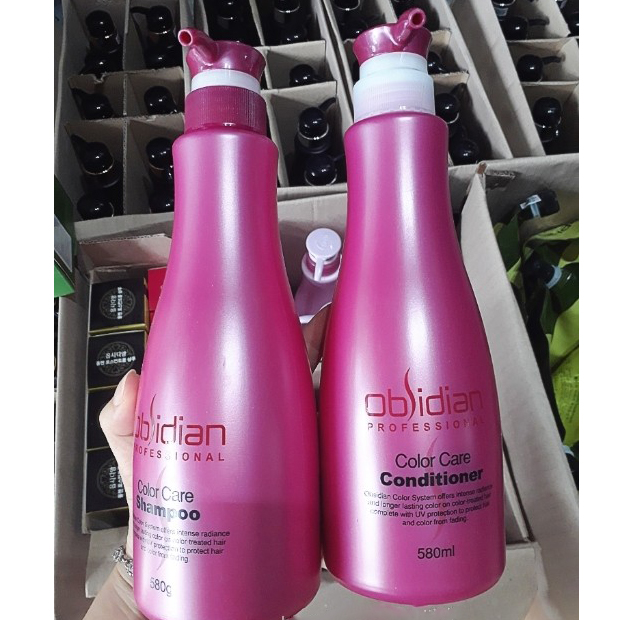 Dầu gội dưỡng màu tóc nhuộm Color Care Shampoo Obsidian Hàn Quốc 580ml tặng kèm móc khoá