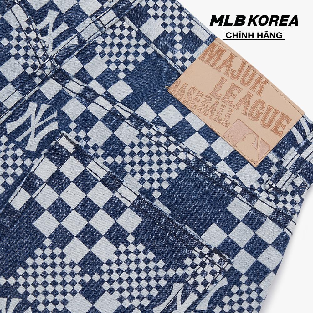 MLB - Chân váy mini denim chữ A Checkerboard 3FDSM0223