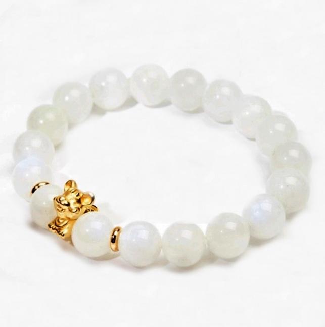 Vòng Tay Tuổi Tý Mạng Kim Đá Mặt Trăng Moonstone